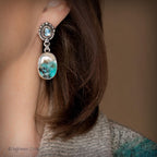 Opalized Wood Sterling Silver Earrings