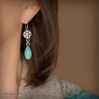 Amazonite and Peridot Sterling Silver Dangle Earrings