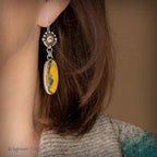 Bumblebee Jasper & Citrine Sterling Silver Earrings