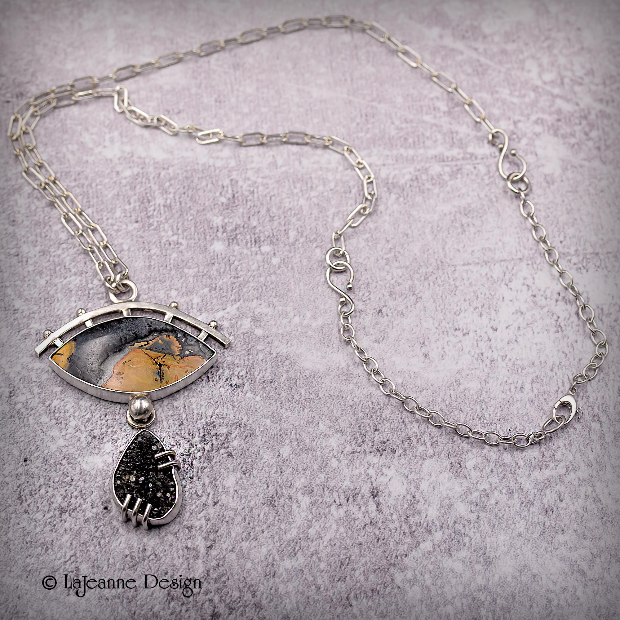 Maligano Jasper Drusy Sterling Silver Necklace