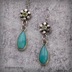 Amazonite and Peridot Sterling Silver Dangle Earrings