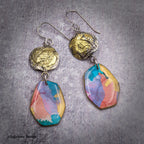 Polymer Clay, 24K Gold & Sterling Silver Earrings