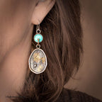 Kingman Turquoise, 18K & 24K Gold Sterling Silver Earrings