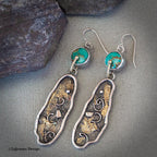 Kingman Turquoise, 18K & 24K Gold Sterling Silver Earrings