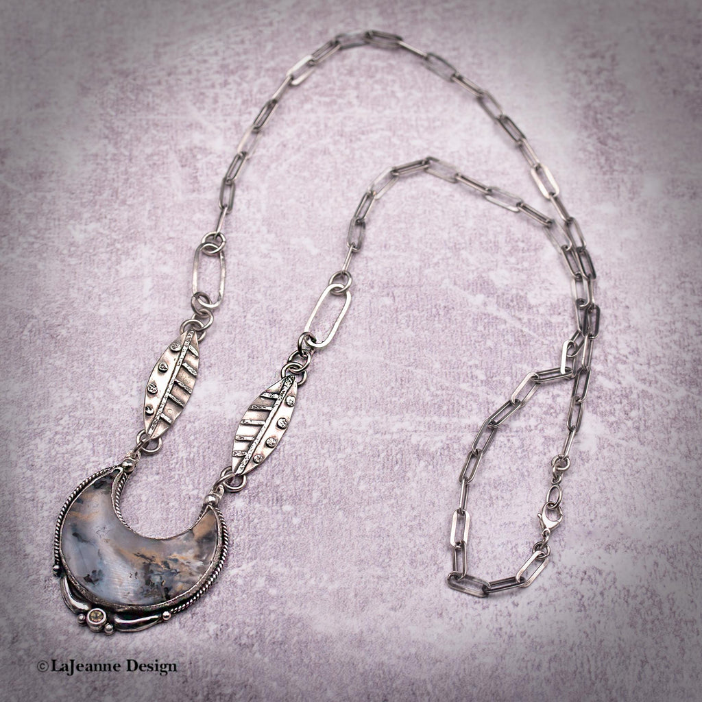 Dendritic Agate Sterling Silver Necklace