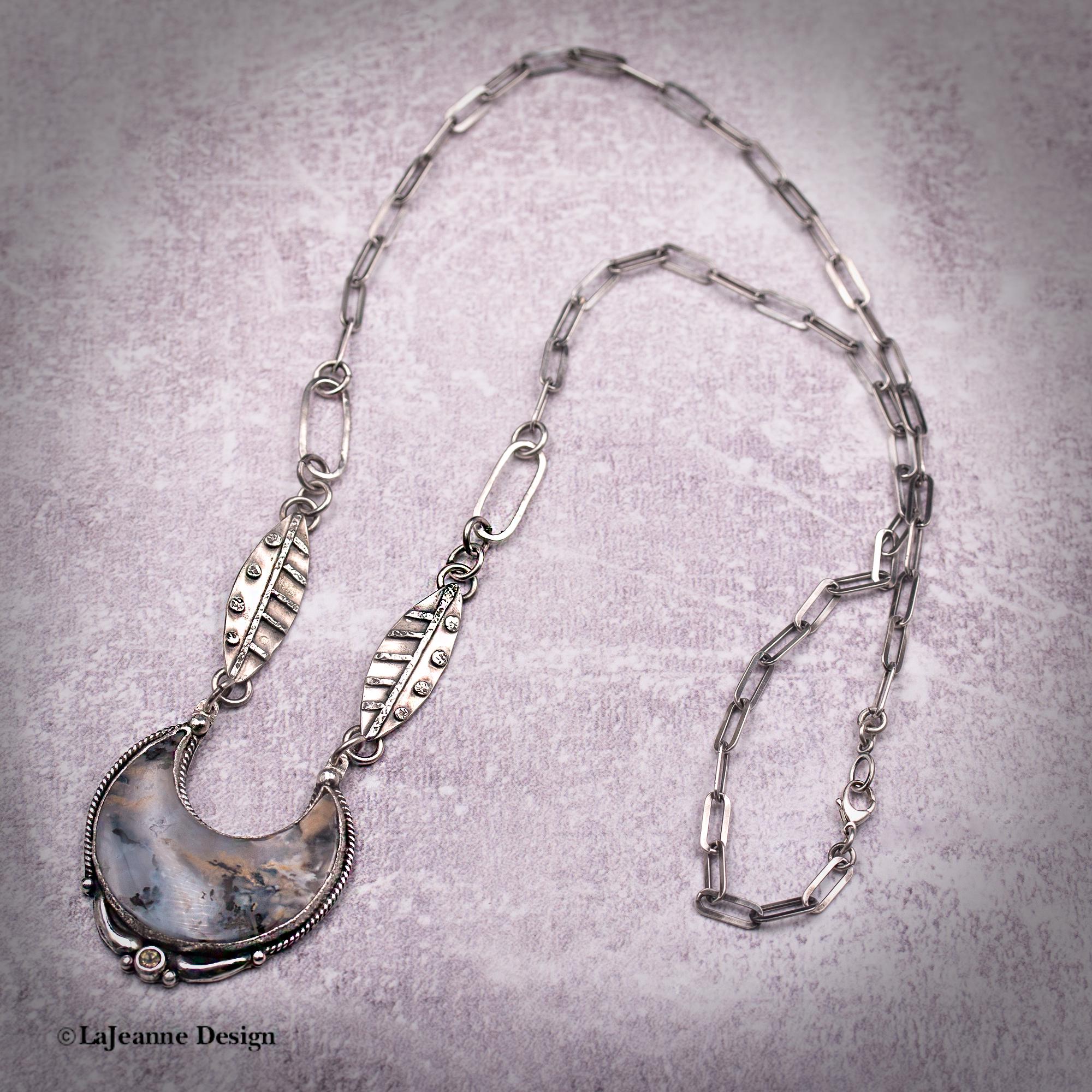 Dendritic Agate Sterling Silver Necklace