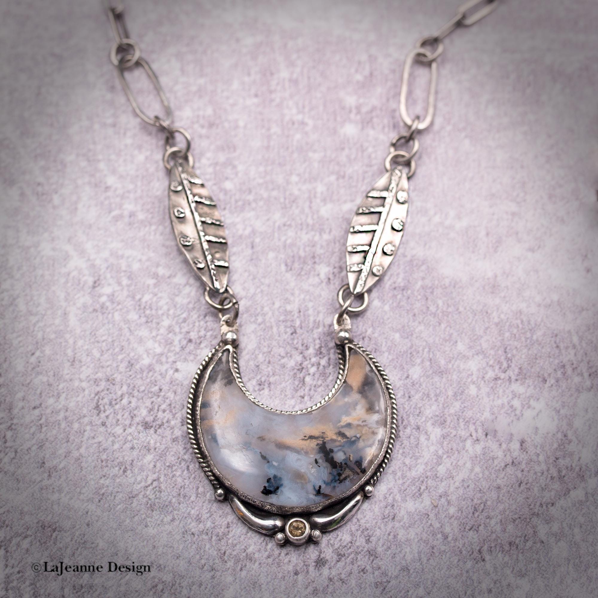 Dendritic Agate Sterling Silver Necklace