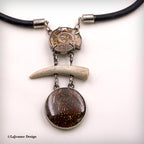 Fossilized Palm Root, Bone & Fossil Shell Necklace
