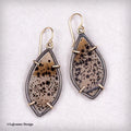 Narmada River Agate, 18K Gold Sterling Silver Earrings
