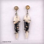 Magnesite & Golden Rutilated Quartz Sterling Silver Earrings