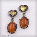 Carnelian and 24K Sterling Silver Earrings