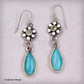 Amazonite and Peridot Sterling Silver Dangle Earrings