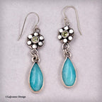 Amazonite and Peridot Sterling Silver Dangle Earrings