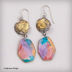 Polymer Clay, 24K Gold & Sterling Silver Earrings