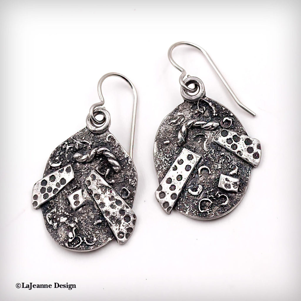 Textured Sterling Silver Earrings