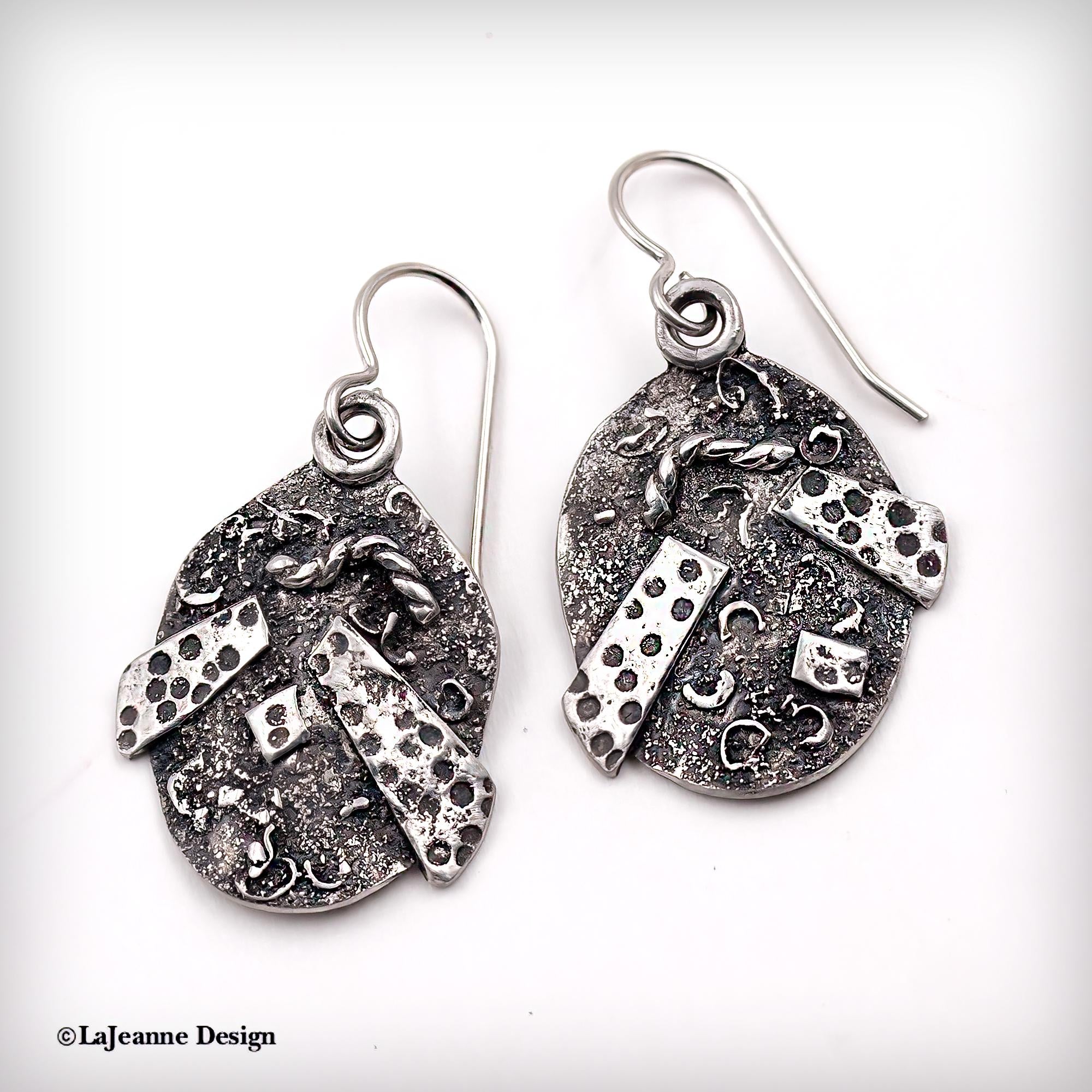 Textured Sterling Silver Earrings