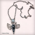 Snowflake Obsidian & Pearl Sterling Silver Statement Necklace