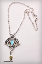 Sleeping Beauty Turquoise & 18K Gold Sterling Silver Necklace
