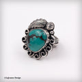 Size 8.25 - Kingman Turquoise Sterling Silver Ring