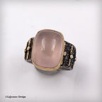 Size 8.75 - Rose Quartz 22K Gold & Sterling Silver Ring