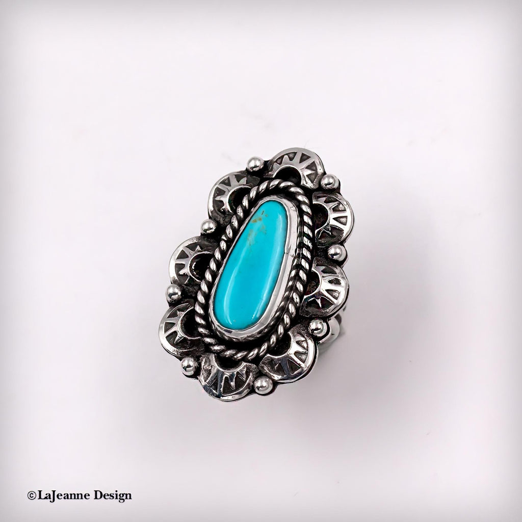 Size 7.5 - King’s Manassa Turquoise Sterling Silver Ring