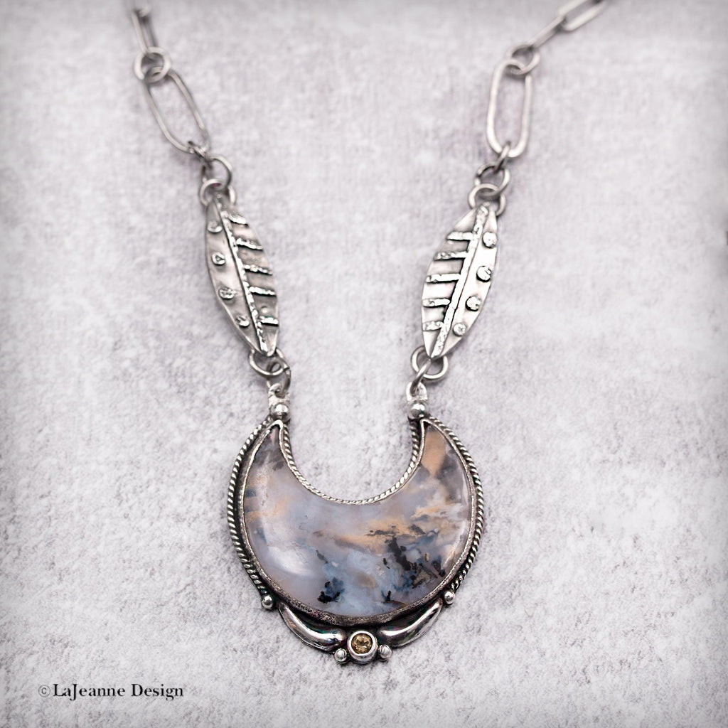 Dendritic Agate Sterling Silver Necklace