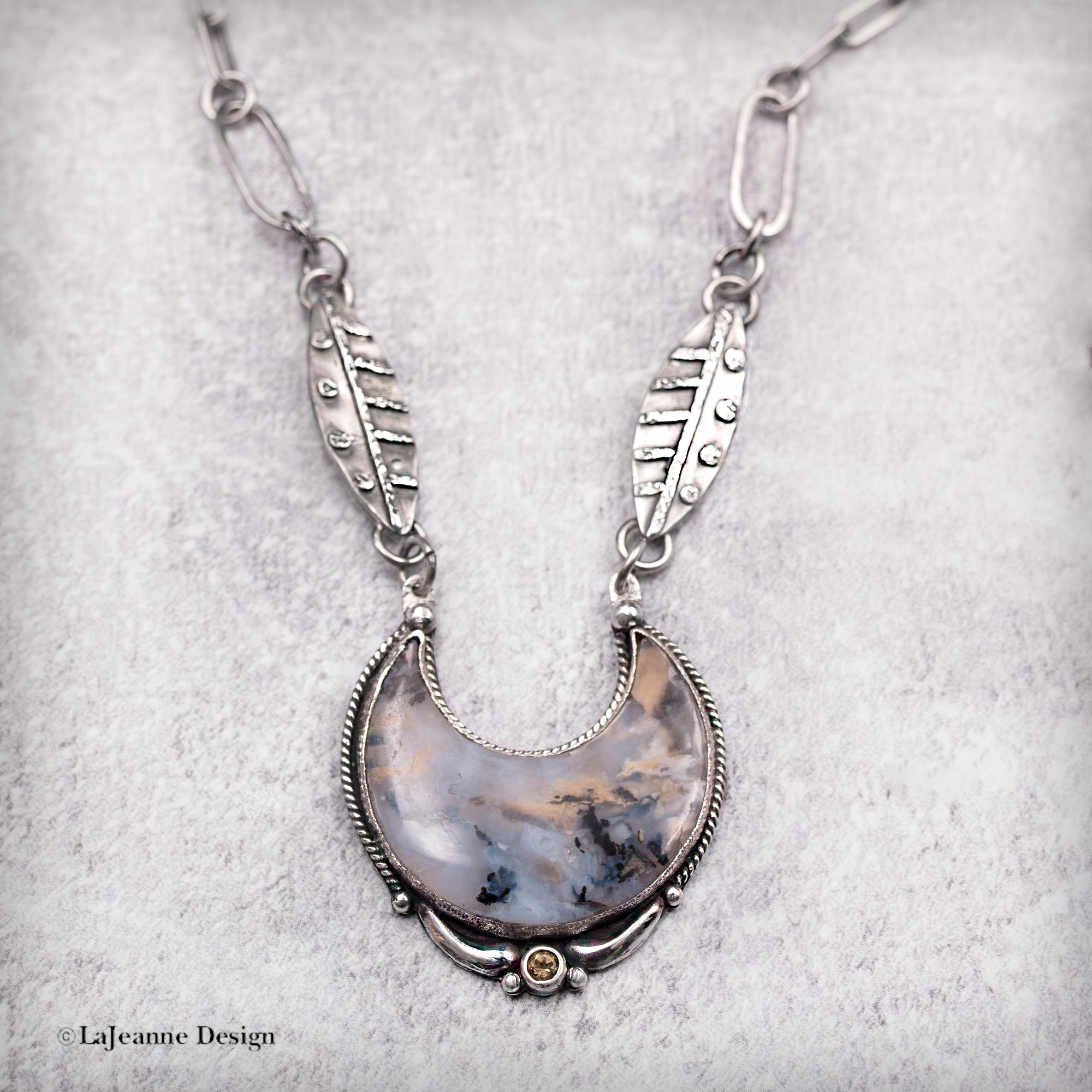 Dendritic Agate Sterling Silver Necklace