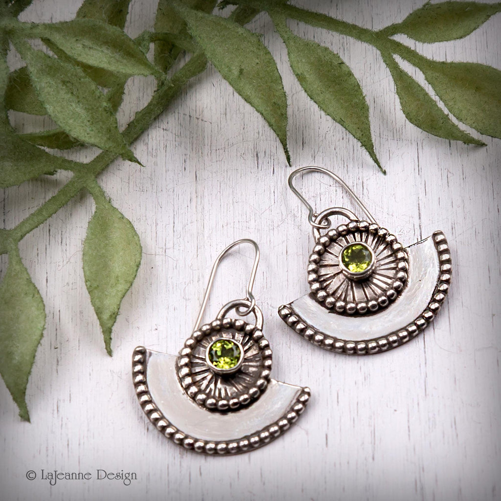 Sterling Silver & Peridot Earrings