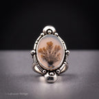 Size 6 - Dendritic Agate Sterling Silver Ring