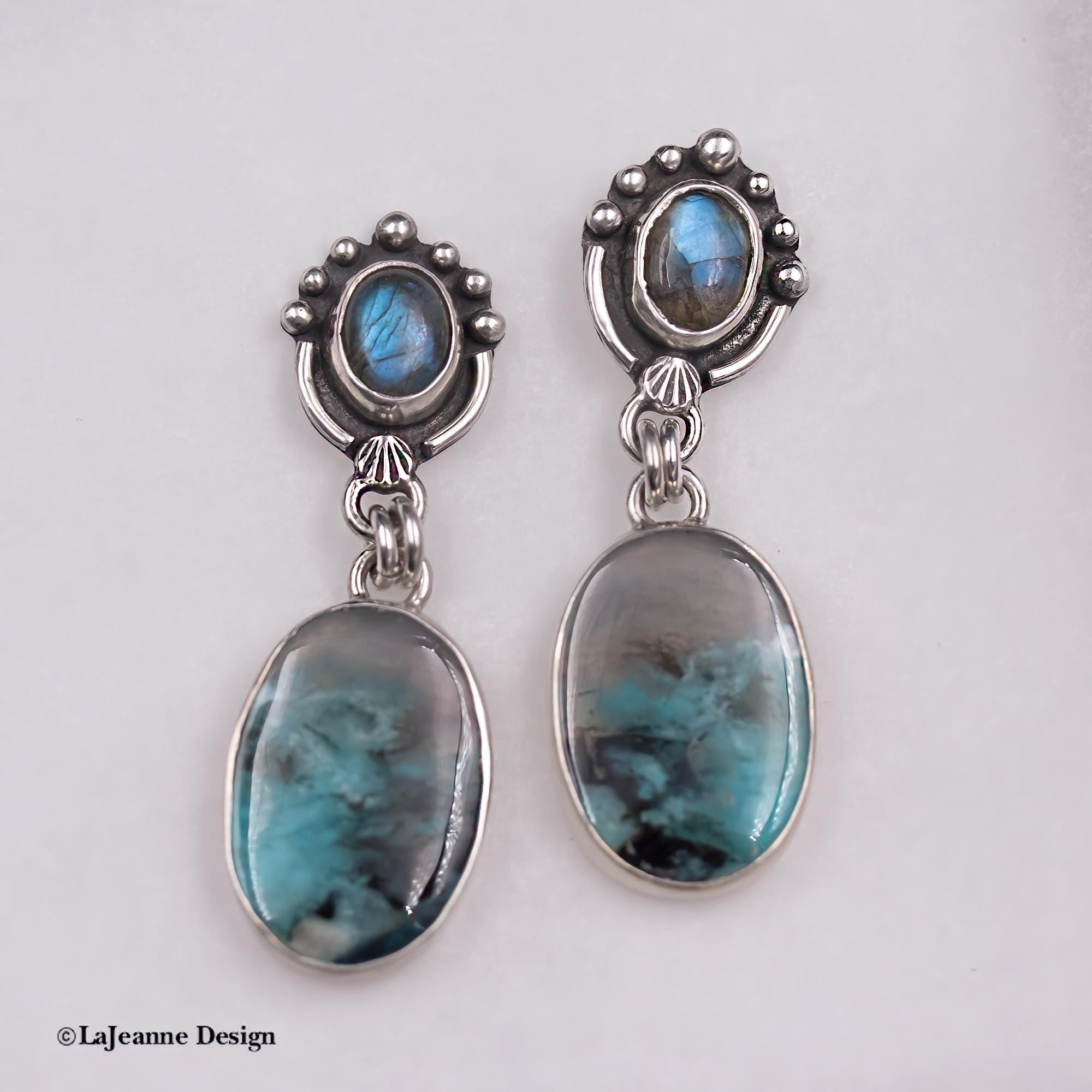 Opalized Wood Sterling Silver Earrings