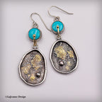 Kingman Turquoise, 18K & 24K Gold Sterling Silver Earrings