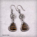 Zebra Petrified Wood Sterling Silver Earrings