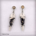 Magnesite & Golden Rutilated Quartz Sterling Silver Earrings