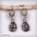 Black Rutilated Quartz 18K Gold & Sterling Silver Earrings