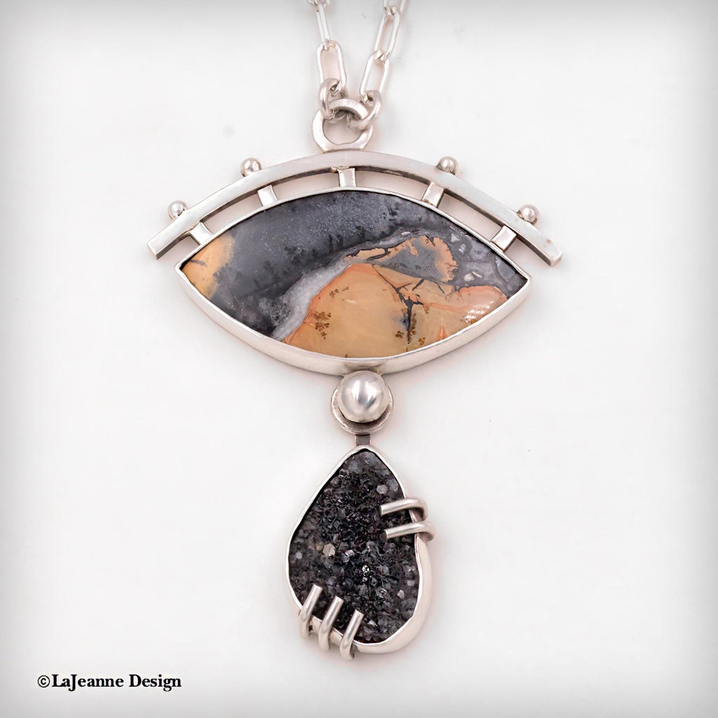 Maligano Jasper Drusy Sterling Silver Necklace