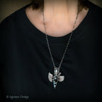 Snowflake Obsidian & Pearl Sterling Silver Statement Necklace