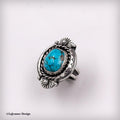 Size 6.75 - Kingman Turquoise Sterling Silver Statement Ring