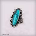 Size 5.5 - Kingman Water Web Turquoise Sterling Silver Ring
