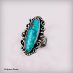 Size 5.5 - Kingman Water Web Turquoise Sterling Silver Ring