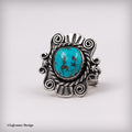Size 9 - Kingman Turquoise Sterling Silver Ring