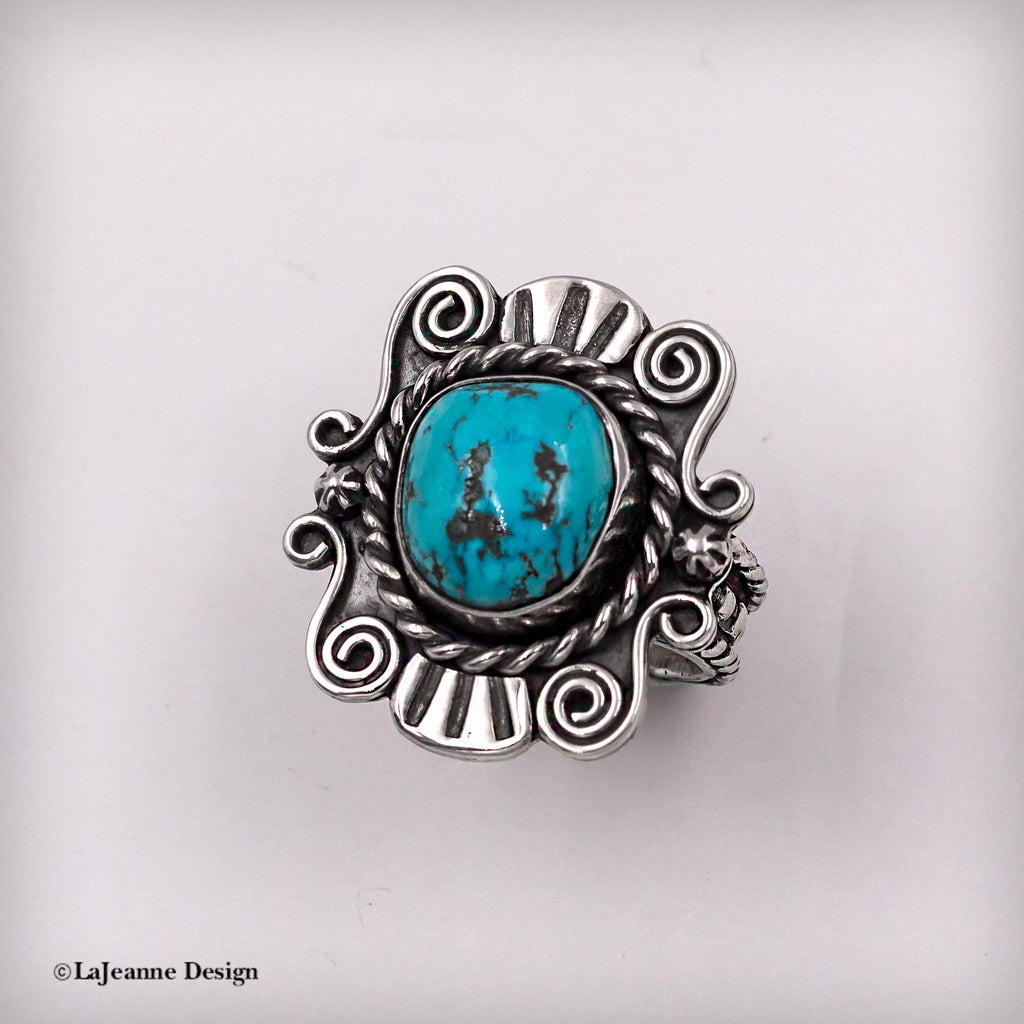 Size 9 - Kingman Turquoise Sterling Silver Ring