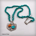 Turquoise & Spiny Oyster Sterling Silver Beaded Necklace