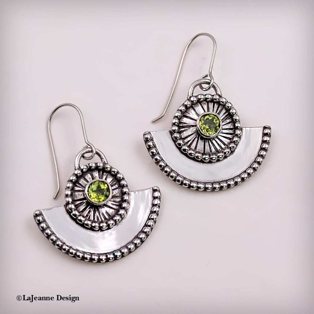 Sterling Silver & Peridot Earrings