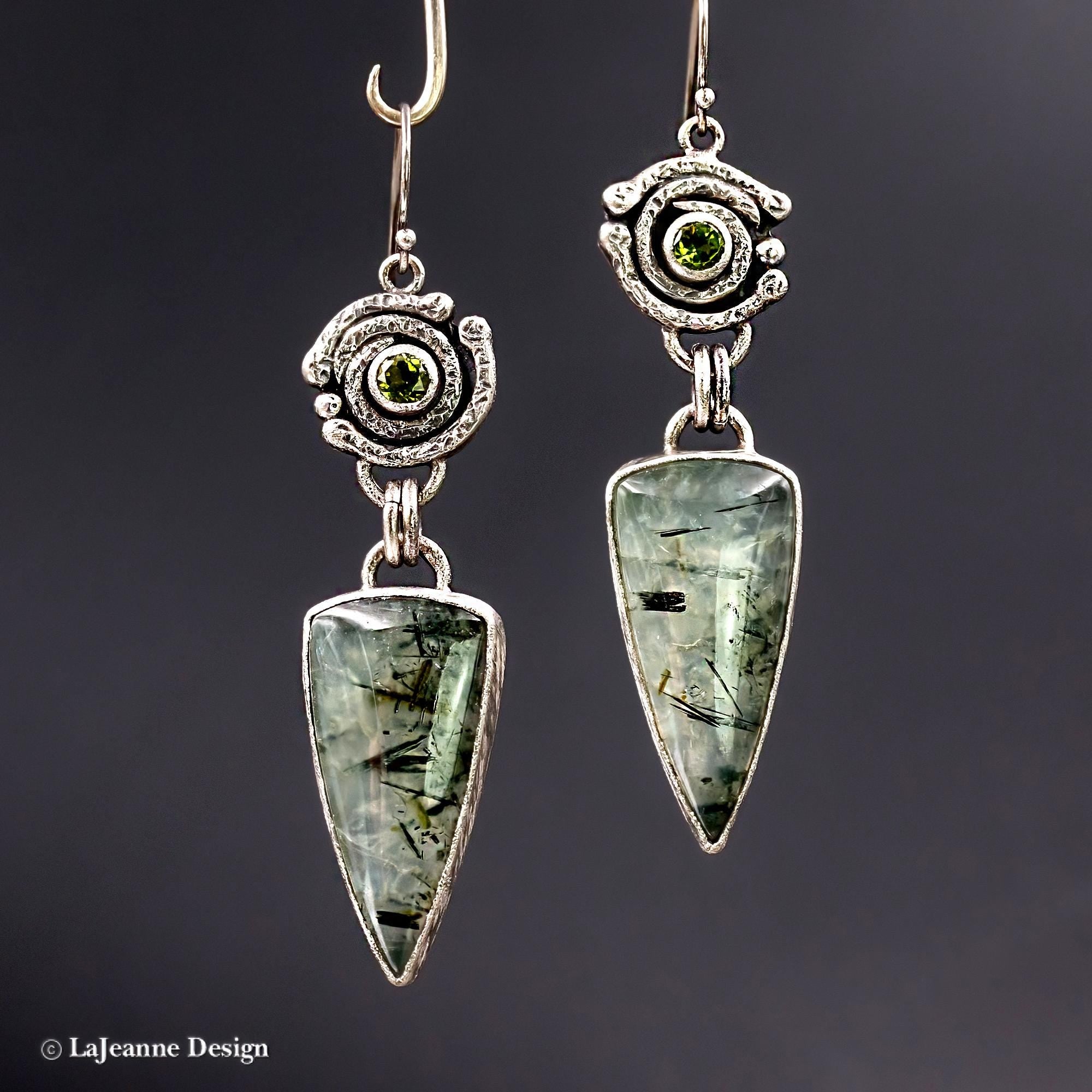 Prehnite & Peridot Sterling Silver Earrings