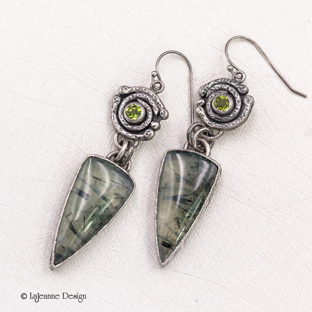 Prehnite & Peridot Sterling Silver Earrings