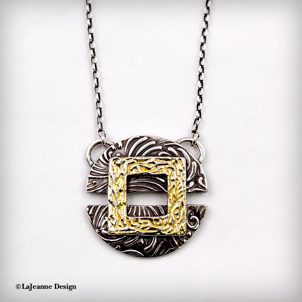 Fine Silver & 24K Gold Pendant Necklace