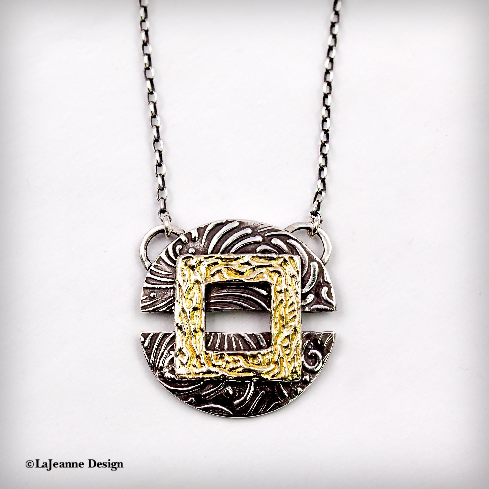 Fine Silver & 24K Gold Pendant Necklace