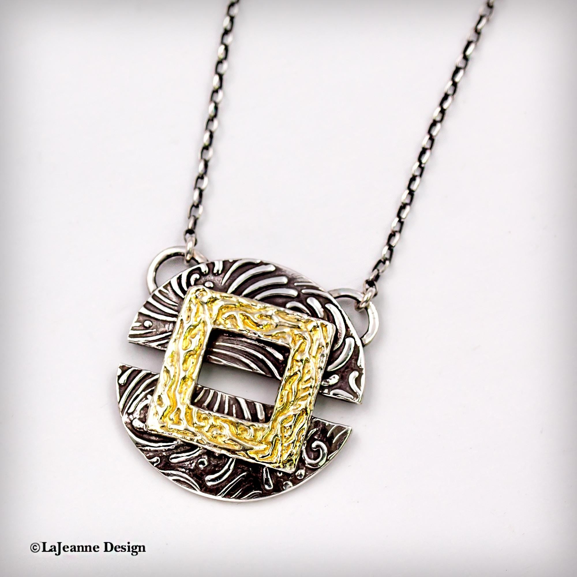 Fine Silver & 24K Gold Pendant Necklace