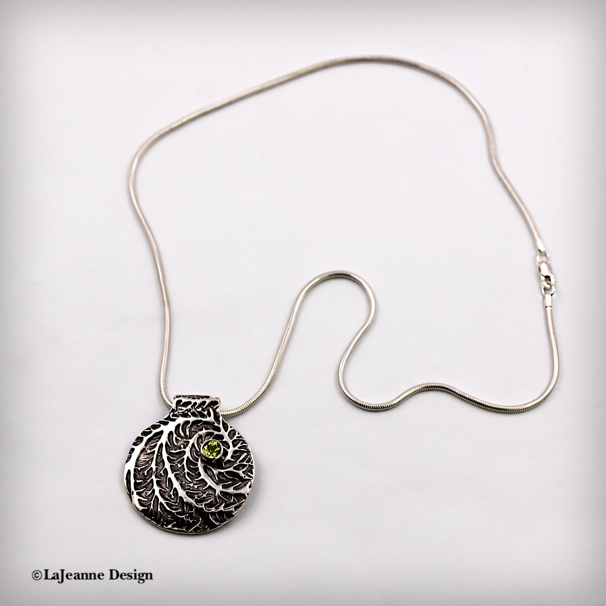 Fine Silver & Peridot Necklace