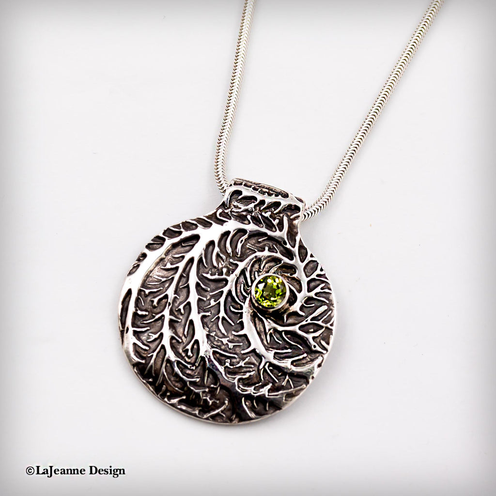 Fine Silver & Peridot Necklace